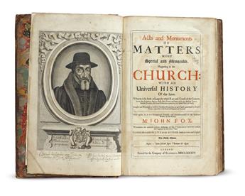 FOXE, JOHN. Acts and Monuments of Matters Most Special and Memorable, happening in the Church.  3 vols.  1684.  Extra-illustrated.